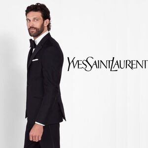 YVES SAINT LAURENT | Men’s Black Tuxedo Coat Jacket Blazer size 42L Satin Lapel